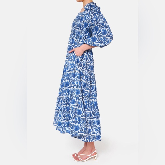 PHILIPPA 1970 VESTIDO JAIPUR AZUL MIDI DRESS - Picture 2 of 9